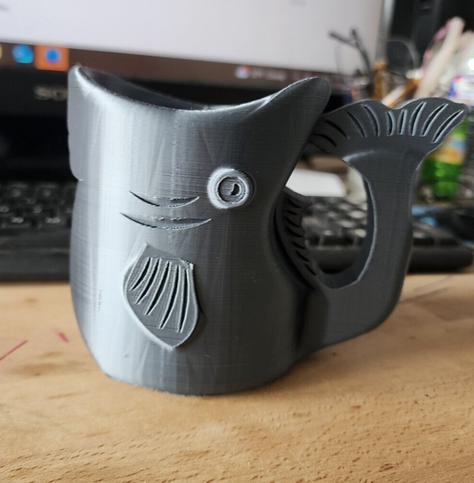 Pen holder Open-mouth fish Desk Organizer 3D Printed