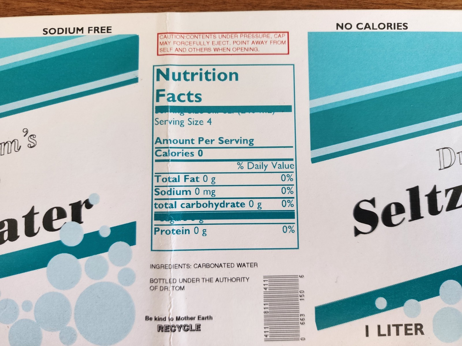 12 Fl Oz Dr. Tom's Seltzer Water Sticker Prop