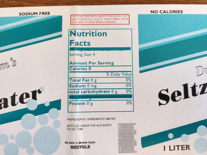 12 Fl Oz Dr. Tom's Seltzer Water Sticker Prop