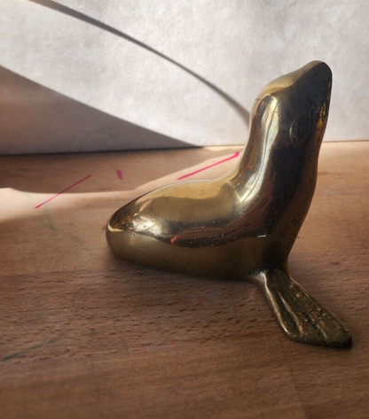 Vtg Brass 1970’s Seal figurine - Made in Korea