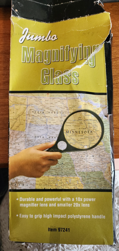 Jumbo 9" Plastic Magnifying Glass, Black