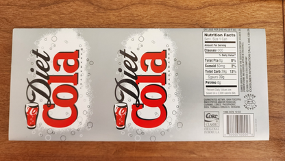 12 Fl Oz Diet Cola Sticker Prop