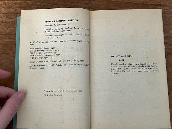 FACTS OF LIFE AND LOVE FOR TEEN-AGERS Evelyn Duvall