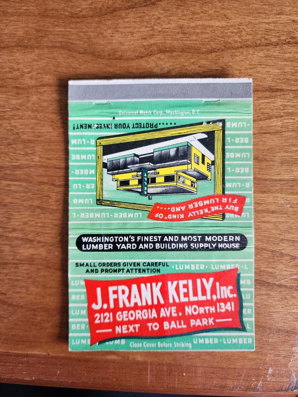Vtg Matchcover J. Frank Kelly Building Supply
