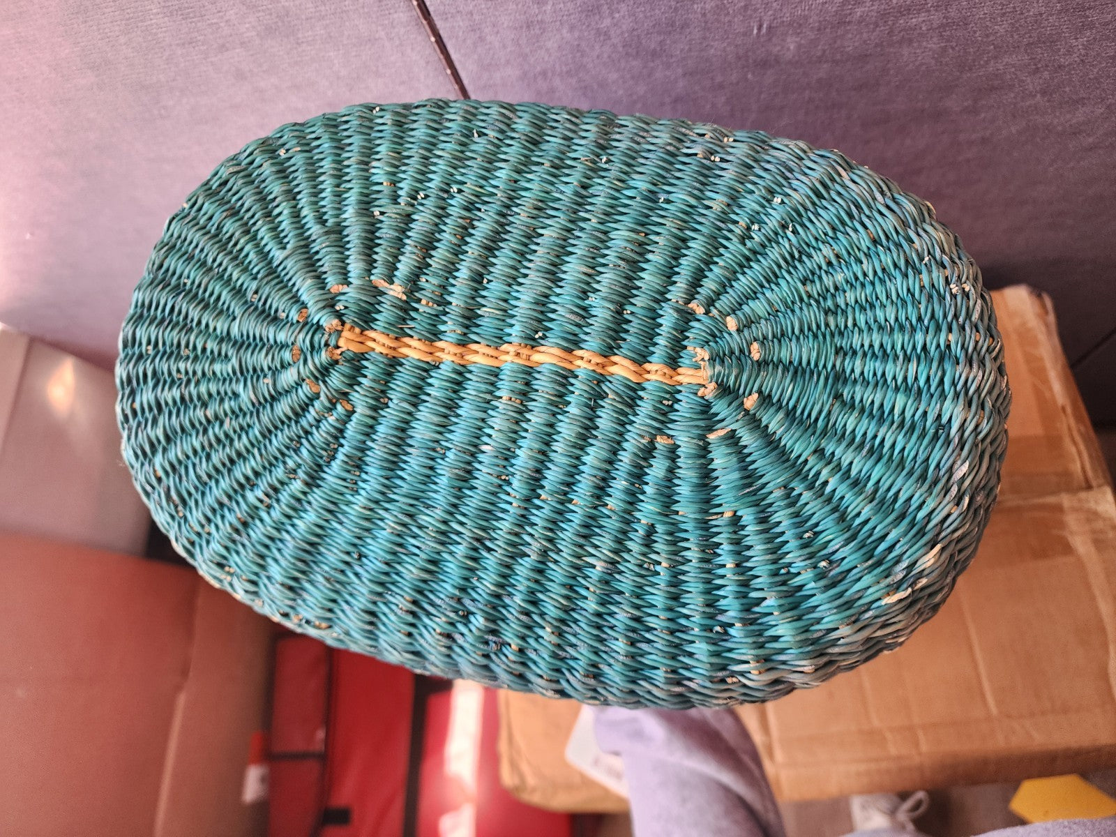 Large Hand-Woven Basket/Market Bag 11" Deep 17" Wide