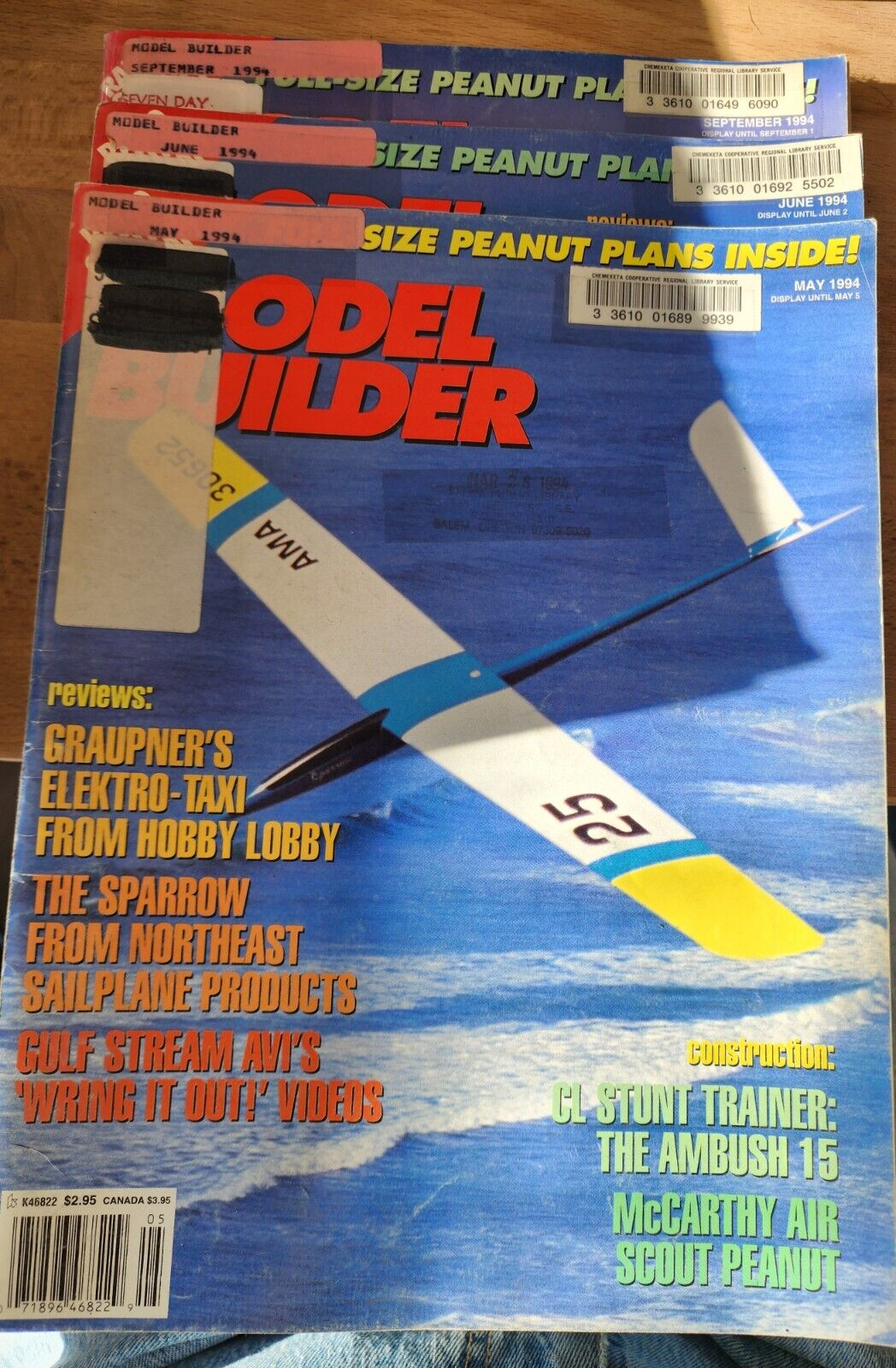 LOT of 3 Vintage Model Builder Airplane Aviation RC 1994 Magazines