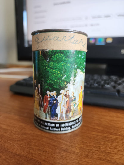 Vintage 1950's CANCO Tin Litho Advertising Coin Bank