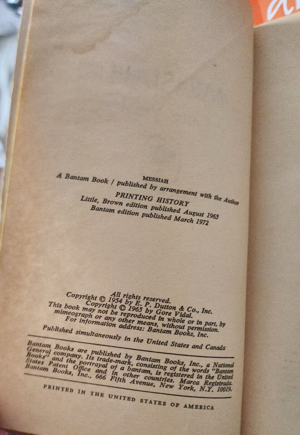 Gore Vidal Messiah By Myra Breckinridge (1972, Paperback)