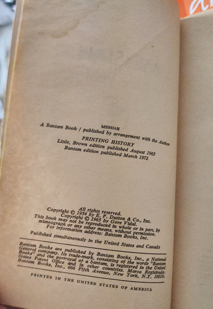 Gore Vidal Messiah By Myra Breckinridge (1972, Paperback)