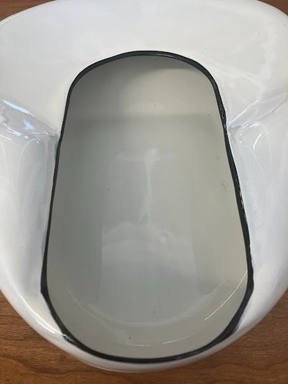 White Bedpan - Vintage Enamelware