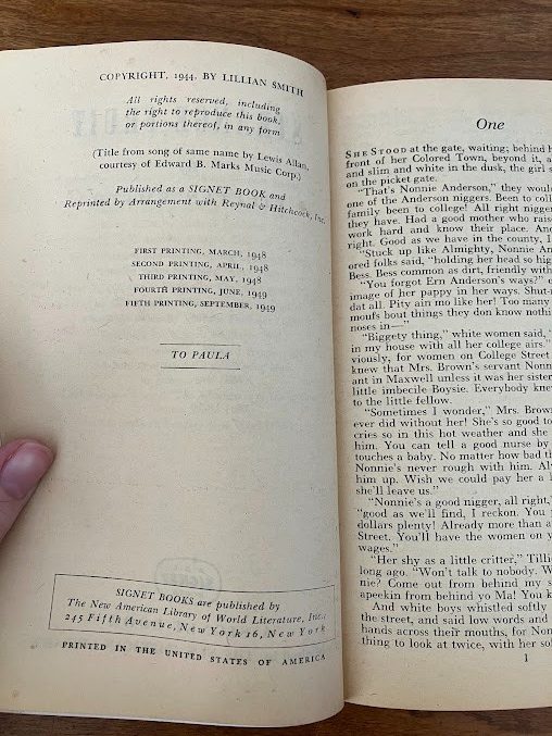 Vtg Paperback - STRANGE FRUIT by Lillian Smith