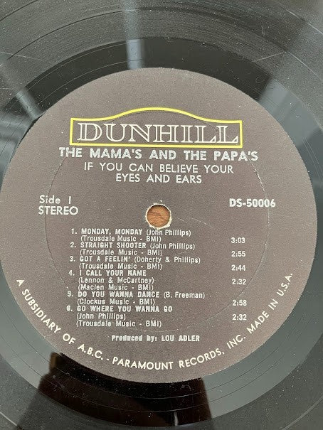 Record: The Mamas and the Papas if You Can Believe Your Eyes and Ears - no cover