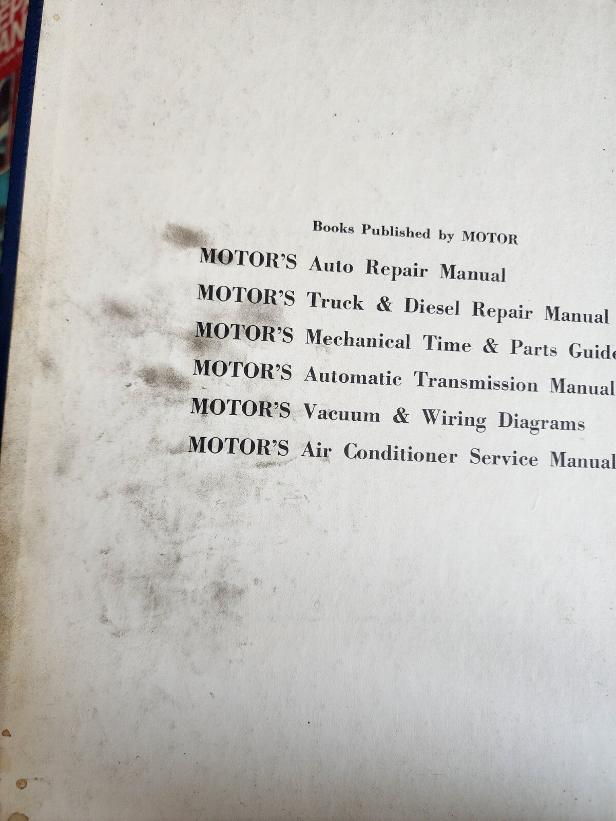 Vintage Motor's Auto Repair Manual 34th Edition 1st Printing HC