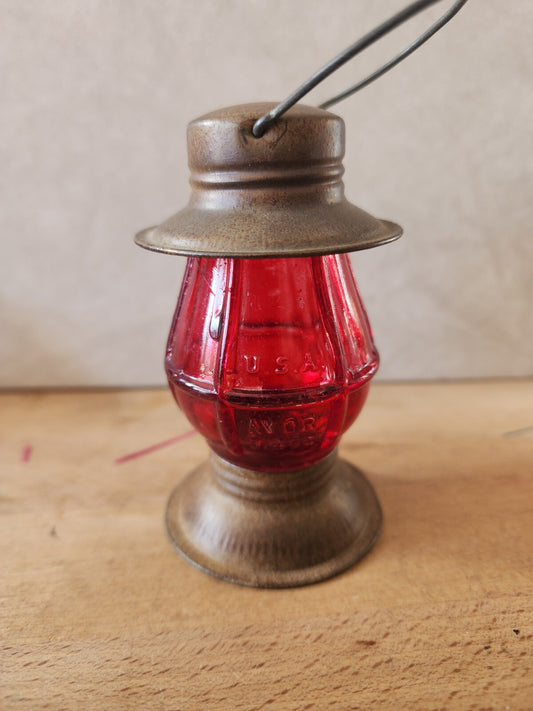 Vtg Avor Lantern Candy Container - Red - 1950s