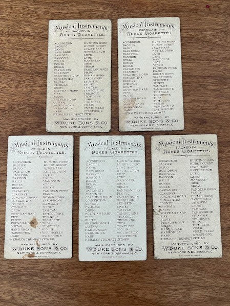 Duke Sons & Co. Cigarettes MUSICAL INSTRUMENTS - lot of 5