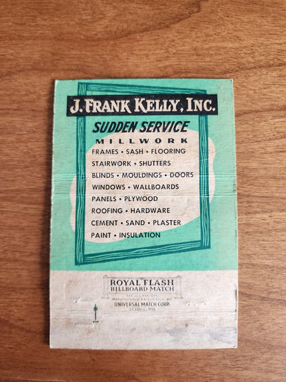 Vtg Matchcover J. Frank Kelly Building Supply
