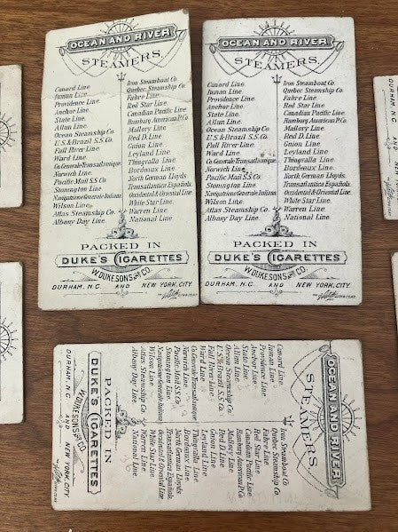 Tobacco Card: Ocean and River Steamers - Duke's Cigarette - lot of 7