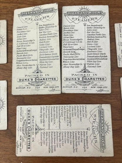 Tobacco Card: Ocean and River Steamers - Duke's Cigarette - lot of 7