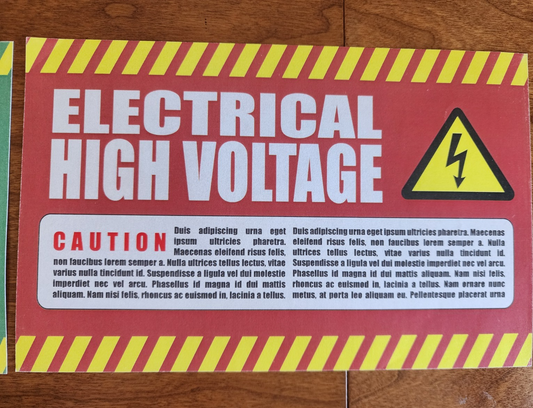 Electrical High Voltage Sticker Label Sticker