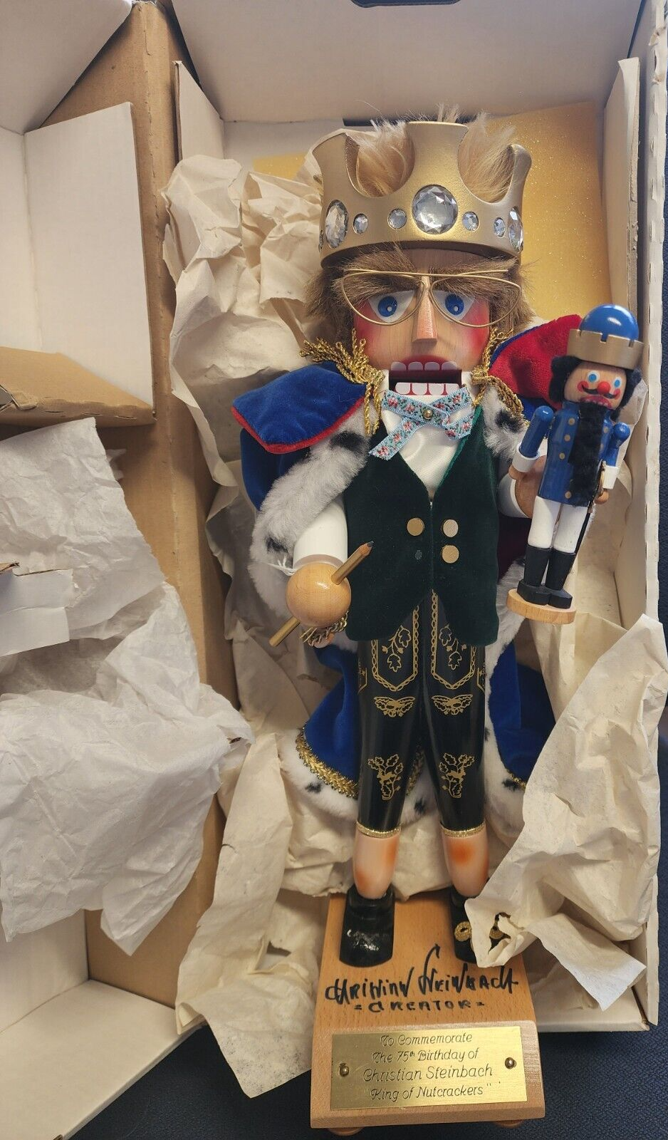 Steinbach JUBILEE KING S1000 King of Nutcracker 19" SIGNED 1996 Limited Edition