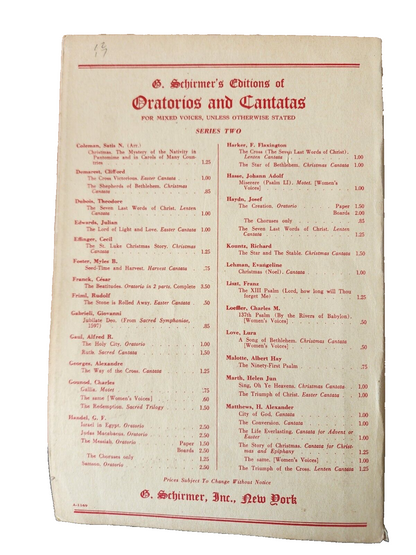 Christmas Oratorio Saint Saens Choral Music Songbook