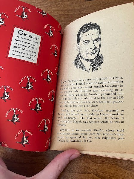 Vtg Pocket Book - Beyond a Reasonable Doubt By C W Grafton