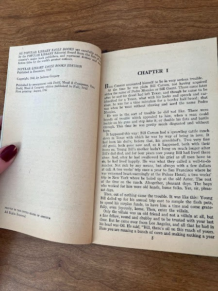 1951 Popular Library - THE MAN FROM TEXAS Jackson Gregory