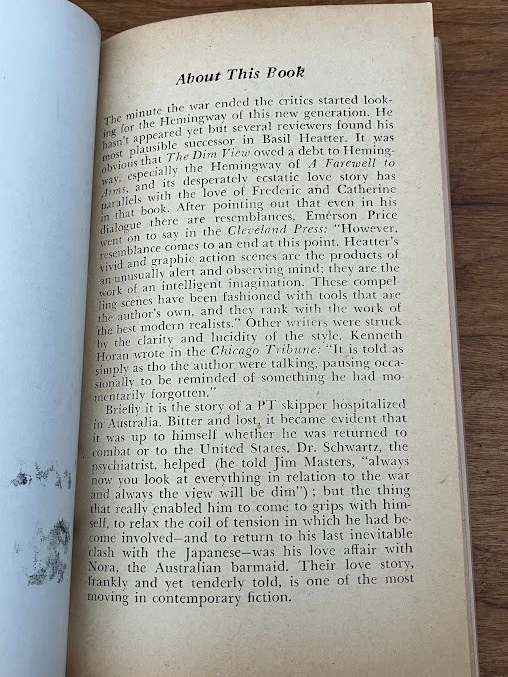 Vtg Paperback - The DIM VIEW by Basil Heatter