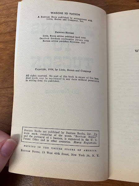 Bantam Books - WAGONS TO TUCSON by Ed Newsom