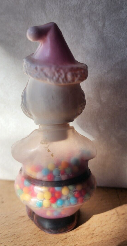 Vtg Plastic Blow Mold Santa Candy Container