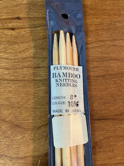 Plymouth - BAMBOO Knitting Needles - Length 8" Size 10 1/2 - Made in Japan