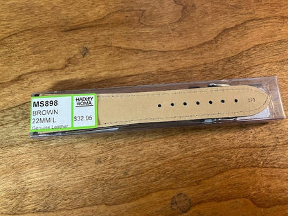 Hadley Roma Wristwatch Band: MS898 Brown 22MML - Genuine Leather