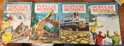 Lot of 4 Vintage Popular Mechanics Magazines 1950s