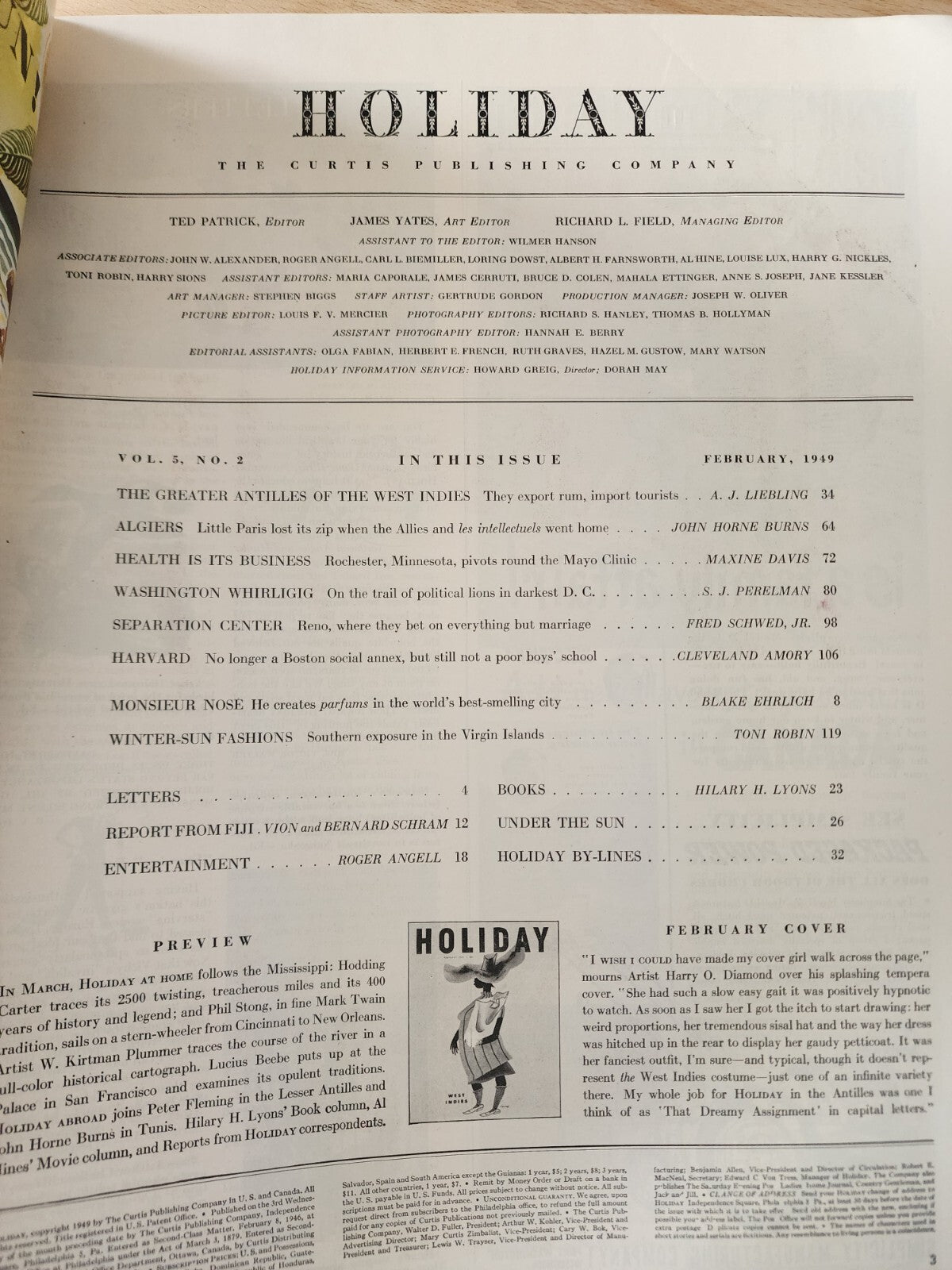 1949 FEBRUARY HOLIDAY MAGAZINE - WEST INDIES