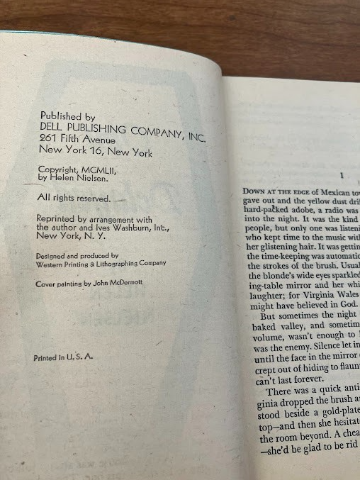 Vtg Paperbacks by Helen Nielsen - lot of 2