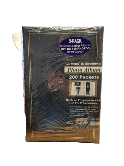Pioneer BTA204L2 Bonded Leather 200 Pocket Photo Album 4"x6" NEW & SEALED Black