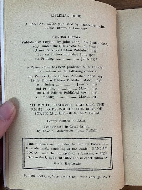 Vtg Paperback - Rifleman Dodd by C S Forester