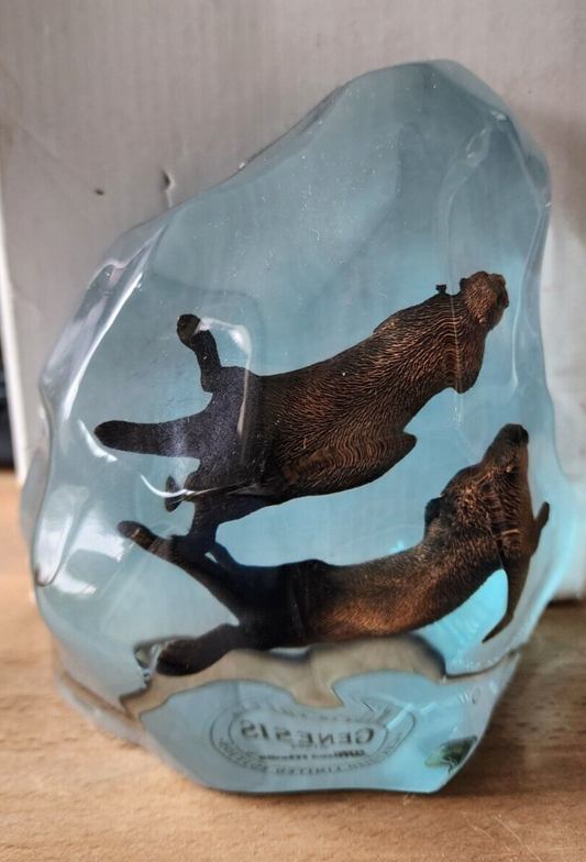 Kitty cantrell Genesis Sea Otter iceberg lucite acrylic sculpture 1994 VTG