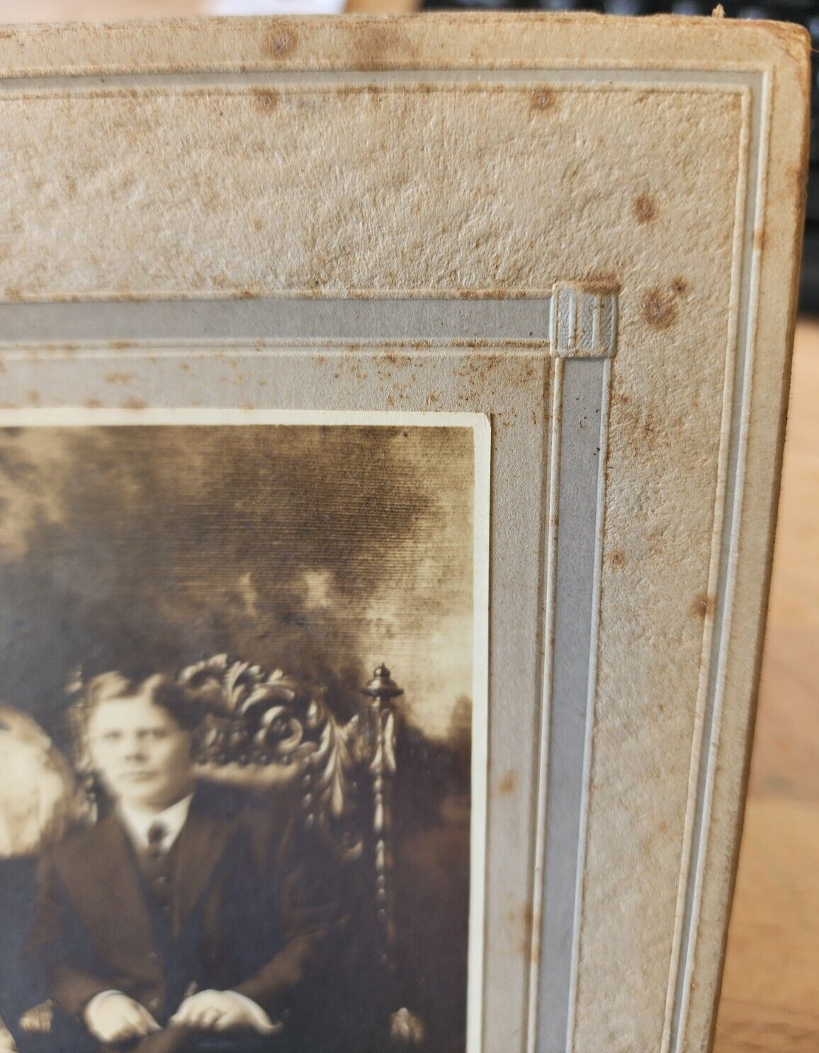 Family Of 3 Photo Wilson Studio Astoria Ore. Framed in Cardboard
