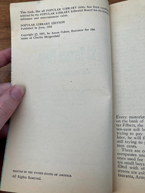 Vtg Paperback - 22 TERRACE PLACE by Charles Mergendahl