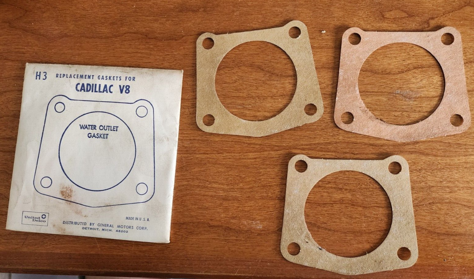 United Delco H-3 Cadillac V8 Water Outlet Gaskets (lot of 3)