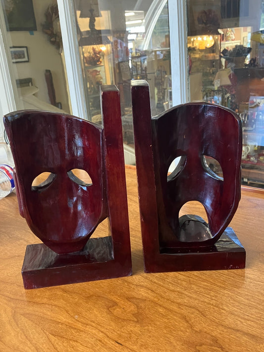 Vintage 1960s Comedy & Tragedy Theatre Bookends