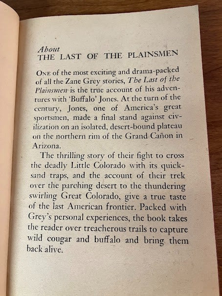 Vtg Paperback - The Last of the Plainsmen by Zane Grey