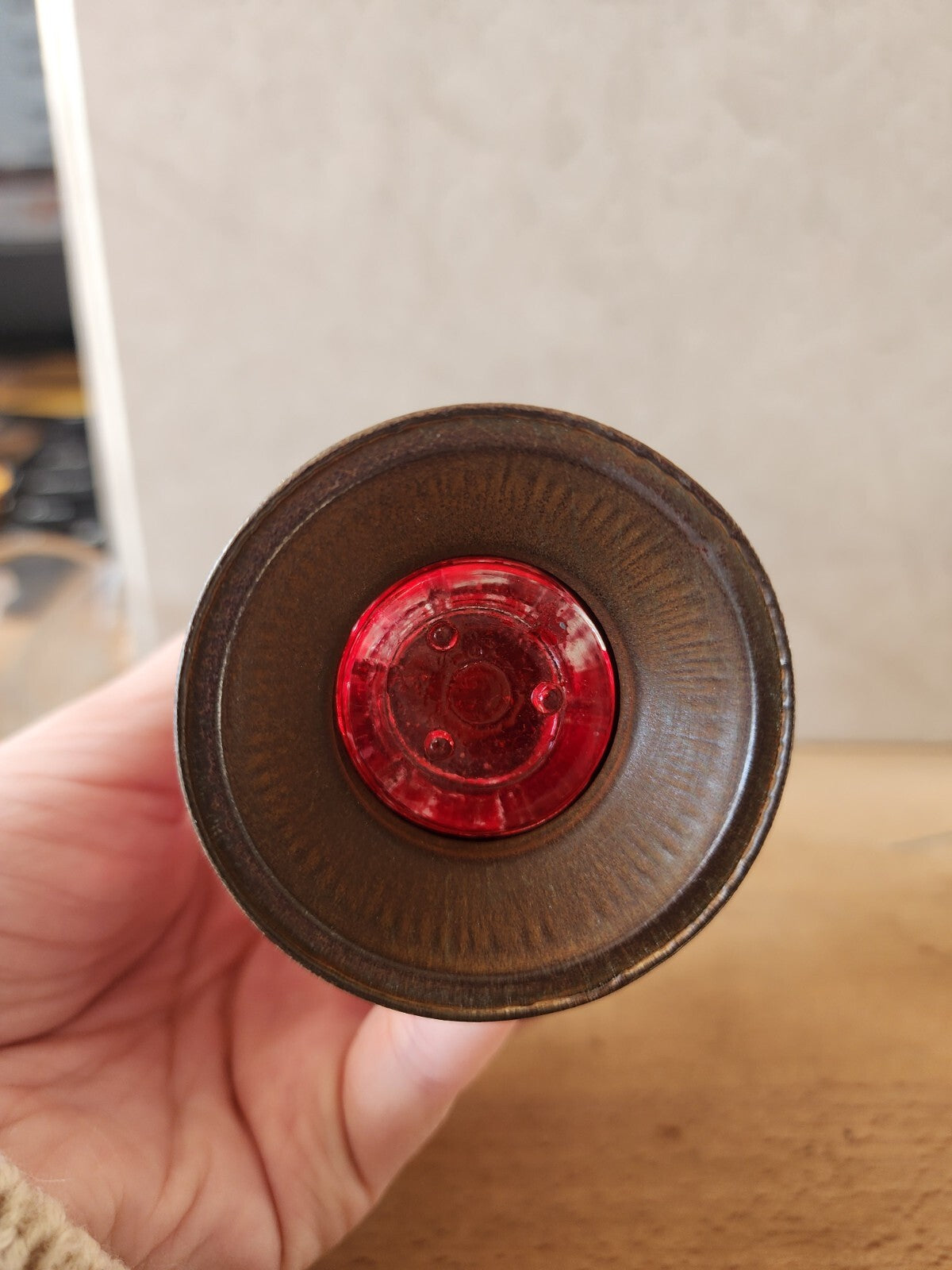 Vtg Avor Lantern Candy Container - Red - 1950s