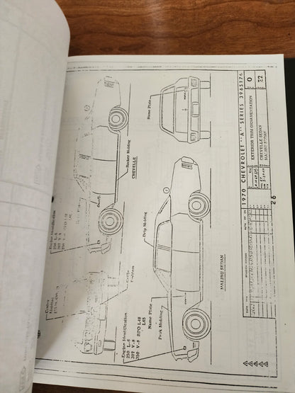 1970 Chevelle El Camino Monte Carlo Factory GM Assembly Manual