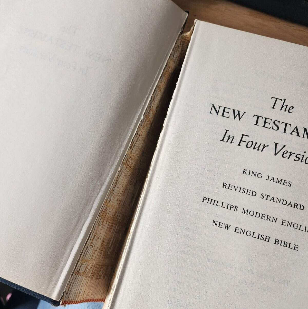 Vtg 1963 The New Testament In Four Versions HC Christianity Today Edition