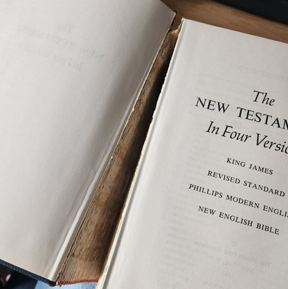 Vtg 1963 The New Testament In Four Versions HC Christianity Today Edition