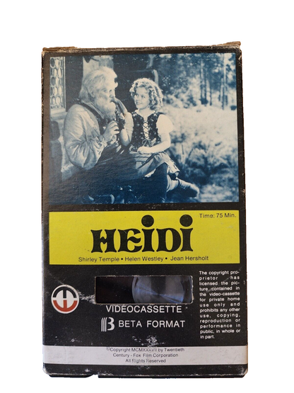 Heidi - Vintage Shirley Temple Version - 1937 - Beta Tape