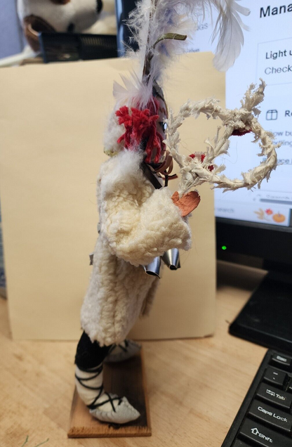 Vtg Doll Bulgaria Male Hand painted 13" Bells and mask