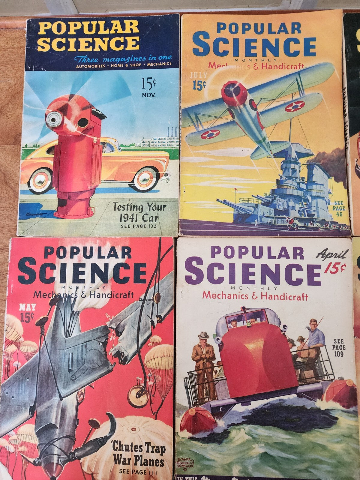 Lot of 6 Popular Science Magazines 1940